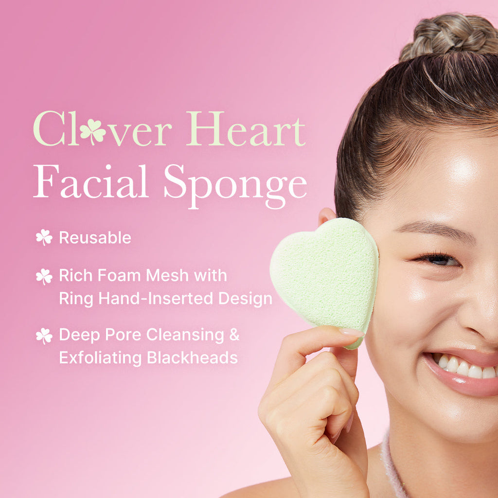 Clover Heart Facial Sponge Q5